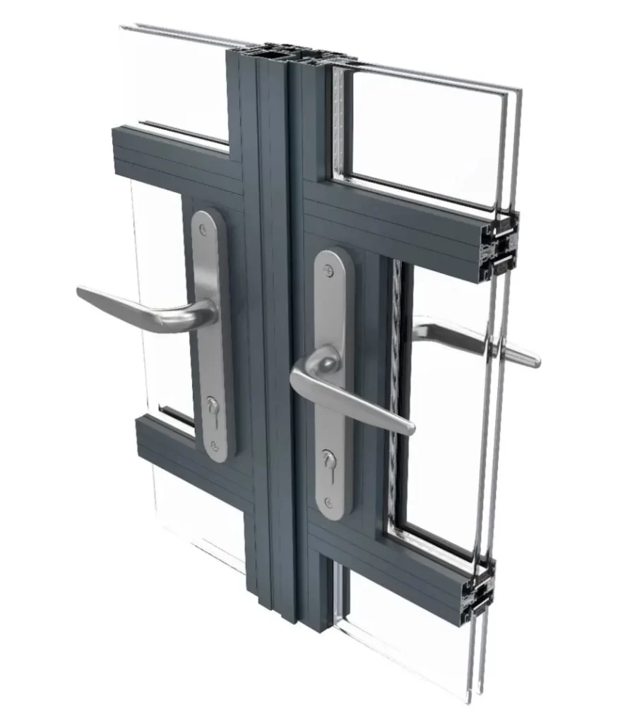 Aluminium french heritage door crossection sample of thermal break - Integra Window Systems